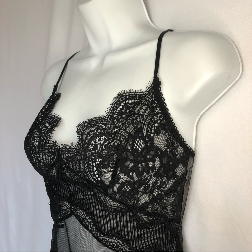 Victoria’s Secret Black Lace Babydoll Nighty NWT - Picture 4 of 10